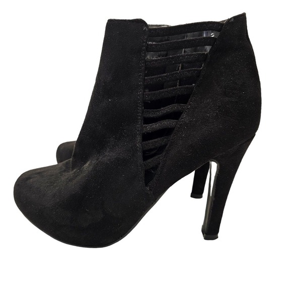 Lane Bryant Boots Womens 10W 10 Faux Suede Ankle Booties Zips Work - Picture 1 of 9